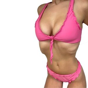 Pink Ruffle Bikini Set